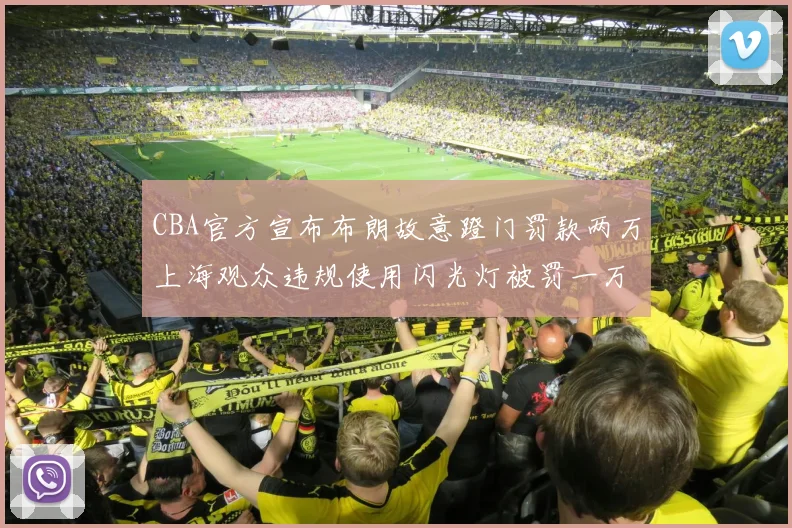 CBA官方宣布布朗故意蹬门罚款两万上海观众违规使用闪光灯被罚一万